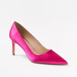 Ann Taylor Magenta Shimmer Satin Heels